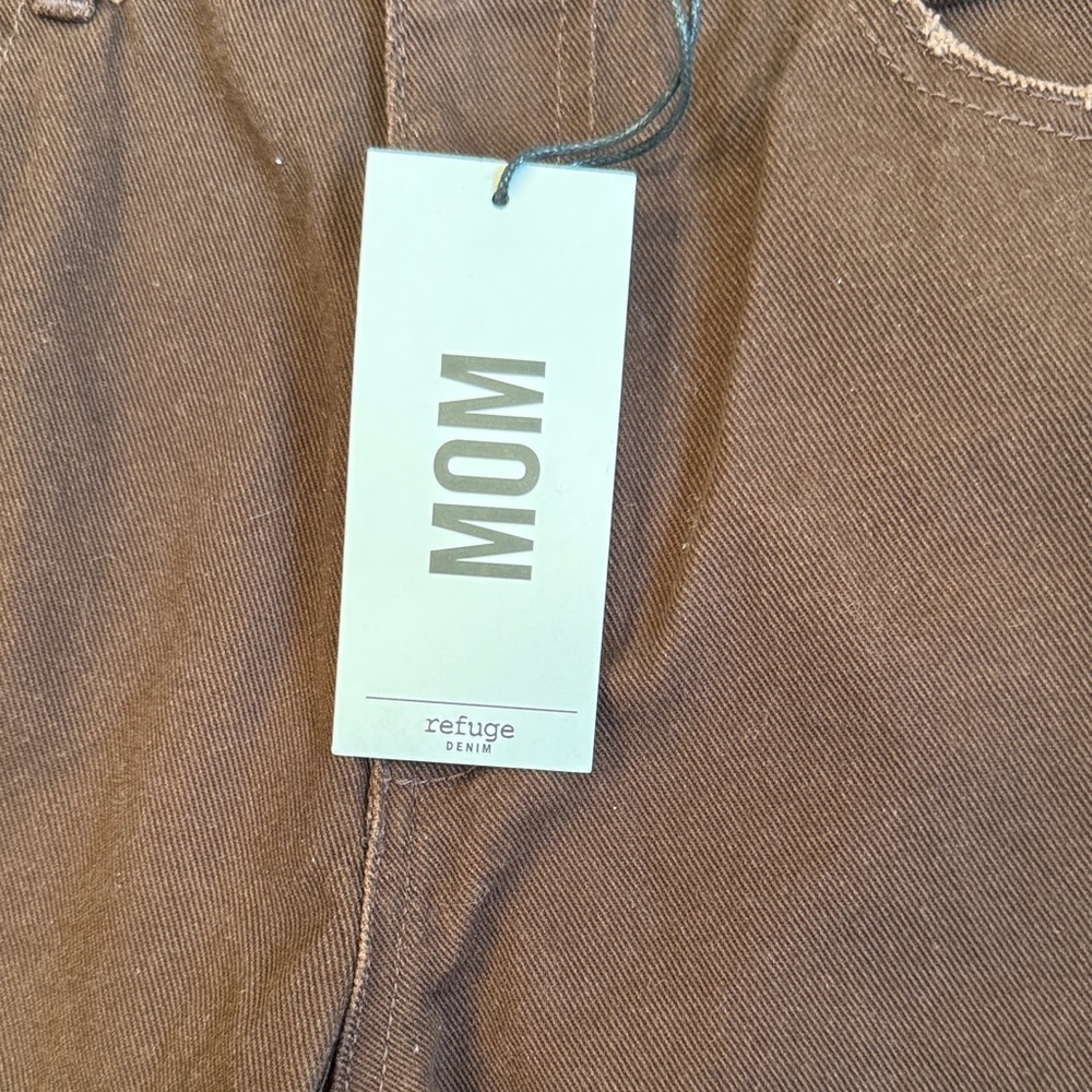 NWT MOM Refuge Denim Chestnut Brow Jeans Juniors Size 5 - Picture 3 of 8